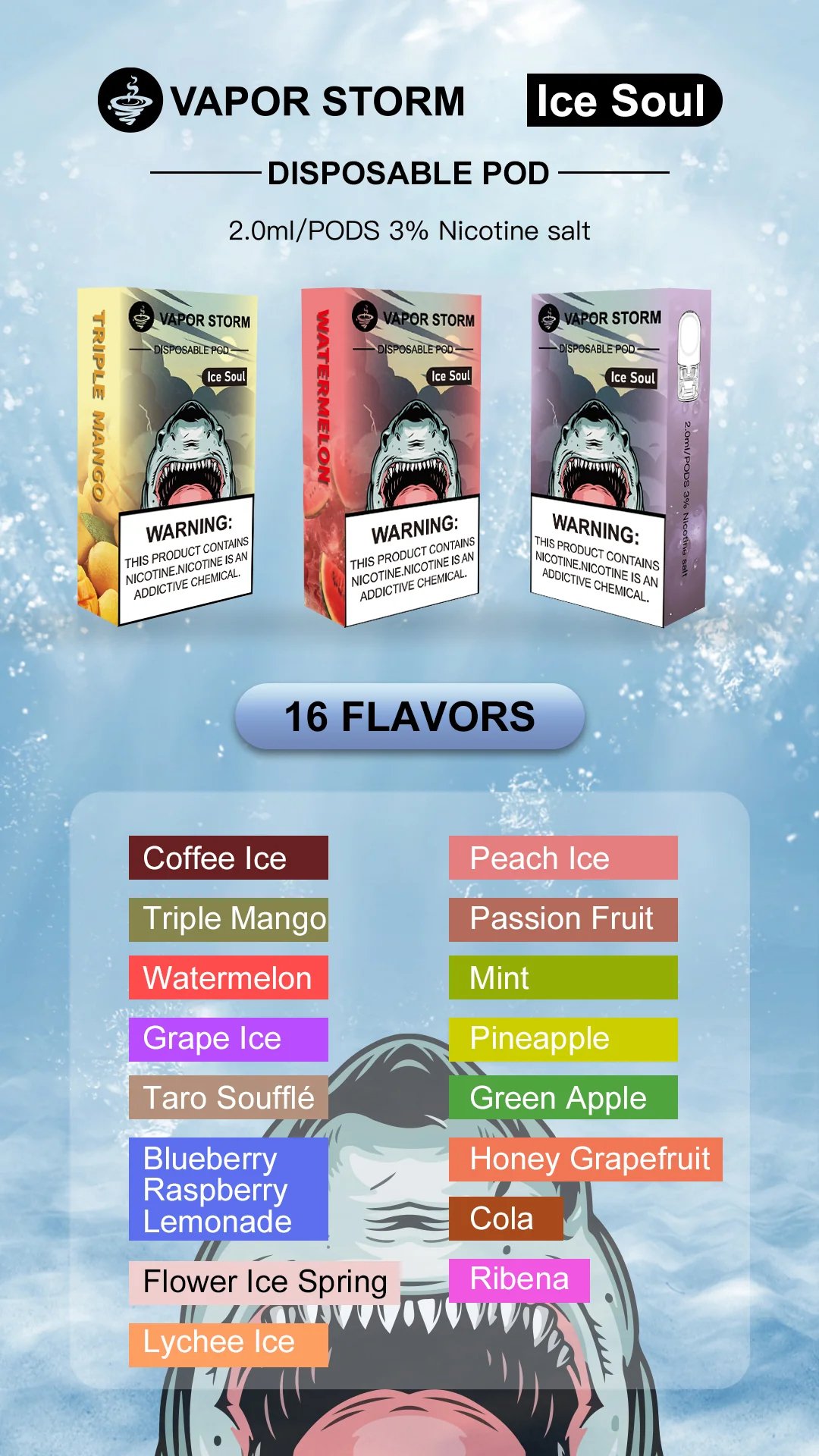 【買6送主機】VAPOR STORM 風暴五代通用煙彈 2ml激爽配方不嗆喉 x 陶瓷網芯防漏升級 3%尼古丁極致濃郁 台灣現貨秒發:圖片 4