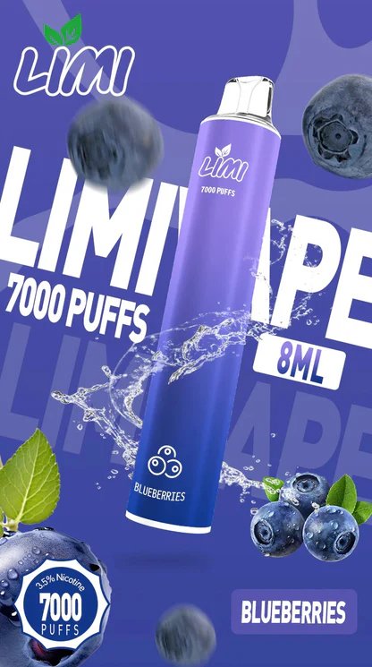 LIMI 7000 拋棄式電子煙 3.5% 尼古丁鹽強勁擊喉 冰感水果系列清涼入喉 吸氣發光 LED燈條 650mAh可充電 台灣現貨秒發:圖片 2