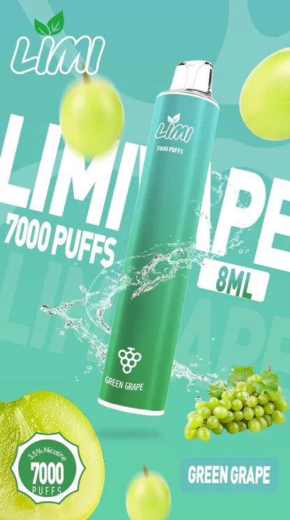 LIMI 7000 拋棄式電子煙 3.5% 尼古丁鹽強勁擊喉 冰感水果系列清涼入喉 吸氣發光 LED燈條 650mAh可充電 台灣現貨秒發:圖片 3